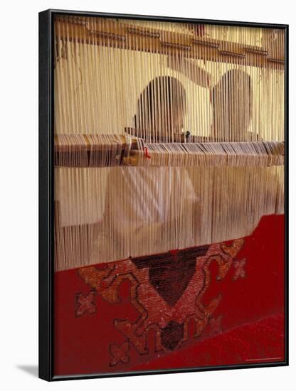 Women Knotting Berber Carpet on Loom, Morocco-Merrill Images-Framed Photographic Print