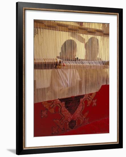 Women Knotting Berber Carpet on Loom, Morocco-Merrill Images-Framed Photographic Print