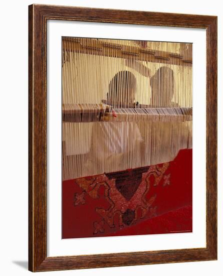 Women Knotting Berber Carpet on Loom, Morocco-Merrill Images-Framed Photographic Print