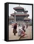 Women Loading Up, Using Dokos to Carry Loads, in Durbar Square, Patan, Kathmandu Valley, Nepal-Don Smith-Framed Stretched Canvas