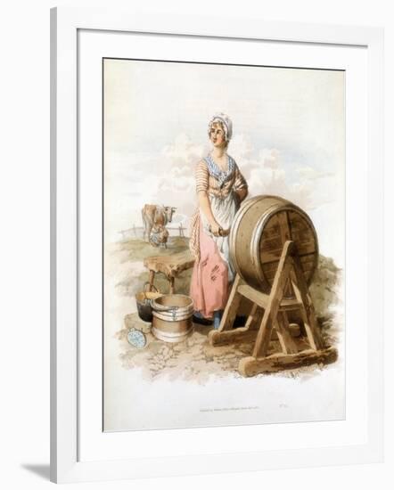 Women Making Butter, 1808-William Henry Pyne-Framed Giclee Print