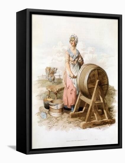 Women Making Butter, 1808-William Henry Pyne-Framed Stretched Canvas