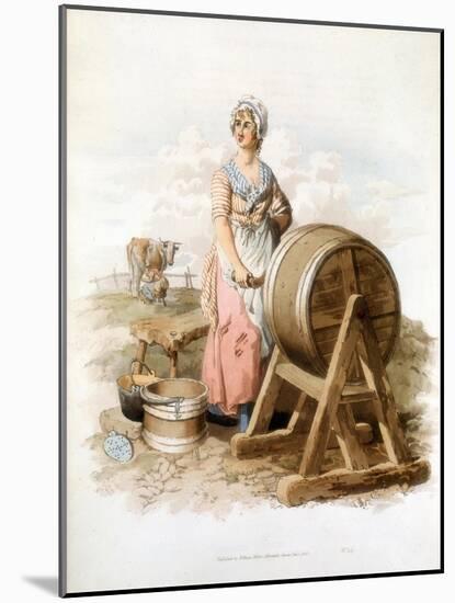 Women Making Butter, 1808-William Henry Pyne-Mounted Giclee Print