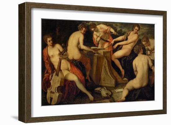 Women Making Music, Perhaps an Allegory of Music-Jacopo Robusti Tintoretto-Framed Giclee Print