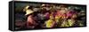 Women Market Traders in Boats Laden with Fruit and Flowers, Thailand-Gavin Hellier-Framed Stretched Canvas