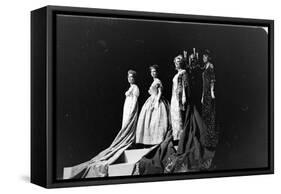 Women Modeling Evening Gowns at the Met Fashion Ball, New York, New York, November 1960-Walter Sanders-Framed Stretched Canvas