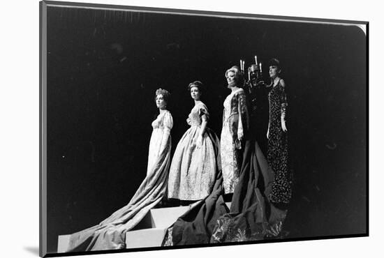 Women Modeling Evening Gowns at the Met Fashion Ball, New York, New York, November 1960-Walter Sanders-Mounted Photographic Print