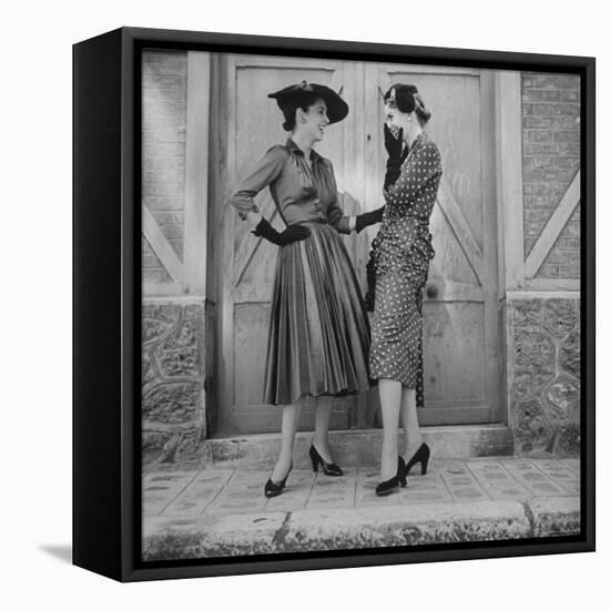 Women Modeling Spring Dresses-Gordon Parks-Framed Stretched Canvas