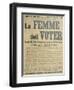 'Women Must Vote', Poster Encouraging Women to Fight for Voting Rights, 1914-French School-Framed Giclee Print