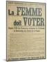 'Women Must Vote', Poster Encouraging Women to Fight for Voting Rights, 1914-French School-Mounted Giclee Print