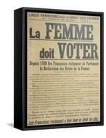 'Women Must Vote', Poster Encouraging Women to Fight for Voting Rights, 1914-French School-Framed Stretched Canvas