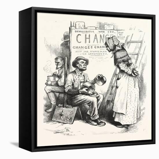 Women Never Be Statesmen, 1880, USA, America, Politics, Political, Politic, Campaign, Patriotic-null-Framed Stretched Canvas