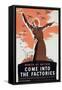 "Women of Britain Come into the Factories", Propaganda Poster, C.1940-null-Framed Stretched Canvas