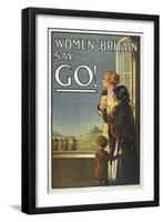 Women Of Britain Say - "GO!" British Patriotic Poster Urging Men To Volunteer-null-Framed Giclee Print