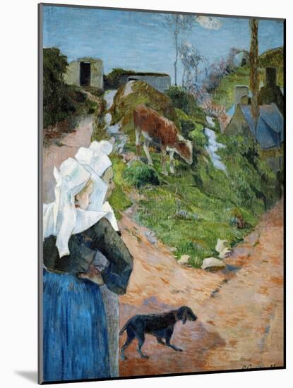 Women of Brittany and Calf, 1888-Paul Gauguin-Mounted Giclee Print