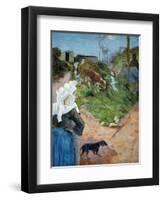 Women of Brittany and Calf, 1888-Paul Gauguin-Framed Premium Giclee Print