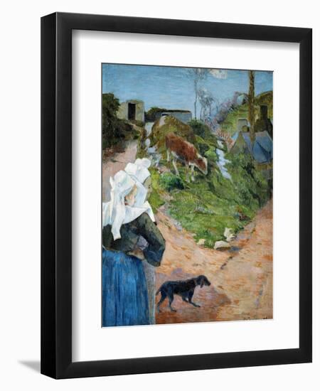 Women of Brittany and Calf, 1888-Paul Gauguin-Framed Premium Giclee Print