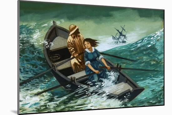 Women of Courage: The Rowboat Rescue. Grace Darling-Peter Jackson-Mounted Giclee Print