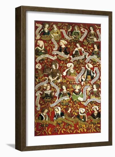 Women of House of Babemberg from 976 to 1246, Detail of Bamberg Family Tree Triptych, 1489-1492-Hans Smidth-Framed Giclee Print