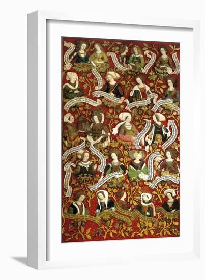 Women of House of Babemberg from 976 to 1246, Detail of Bamberg Family Tree Triptych, 1489-1492-Hans Smidth-Framed Giclee Print