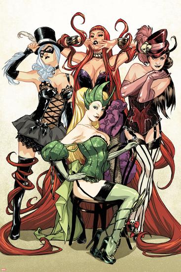 Women of Marvel No.1 Cover: Enchantress, Black Cat, Medusa, and Satana Posing-Sara Pichelli-Lamina Framed Poster