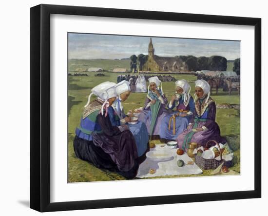 Women of Plougastel at Pardon De Saint Anne-La-Palud-Charles Cottet-Framed Giclee Print