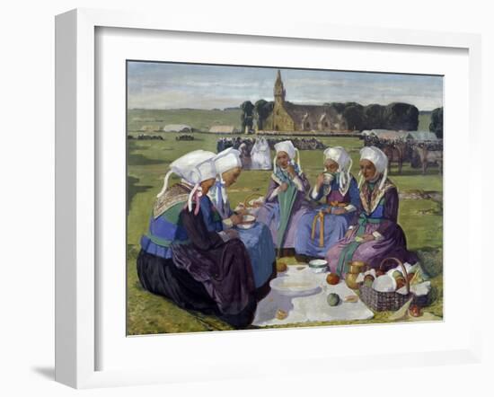 Women of Plougastel at Pardon De Saint Anne-La-Palud-Charles Cottet-Framed Giclee Print