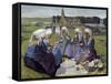 Women of Plougastel at Pardon De Saint Anne-La-Palud-Charles Cottet-Framed Stretched Canvas