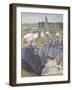 Women of Plougastel Having Picnic Lunch During their Journey to Sainte-Anne-La Palud, 1903-Charles Edmund Brock-Framed Giclee Print