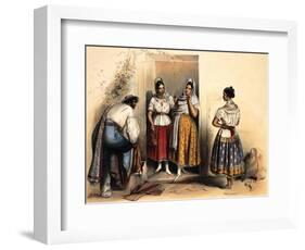 Women of Puebla, after 1836-Carlos Nebel-Framed Giclee Print