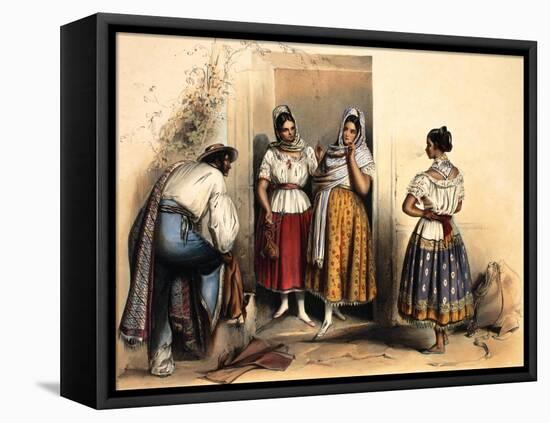 Women of Puebla, after 1836-Carlos Nebel-Framed Stretched Canvas