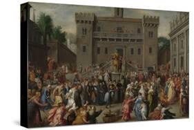 Women of Rome Gathering at the Capitol-Pieter Isaacsz-Stretched Canvas