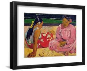 Women of Tahiti, on the Beach, 1891-Paul Gauguin-Framed Premium Giclee Print