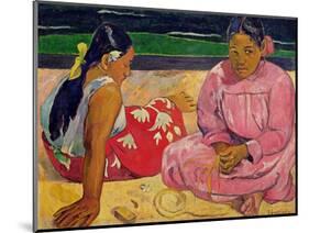 Women of Tahiti, on the Beach, 1891-Paul Gauguin-Mounted Premium Giclee Print