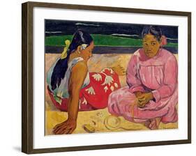 Women of Tahiti, on the Beach, 1891-Paul Gauguin-Framed Giclee Print