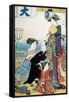Women of the Gay Quarters, Late 18th or Early 19th Century-Torii Kiyonaga-Framed Stretched Canvas