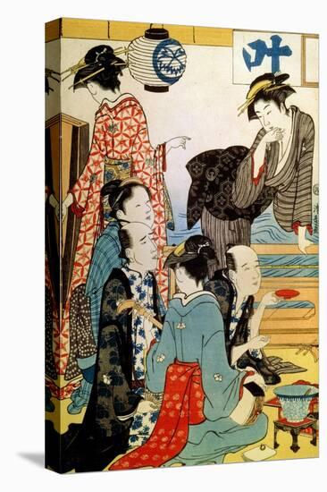 Women of the Gay Quarters, Late 18th or Early 19th Century-Torii Kiyonaga-Stretched Canvas