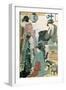 Women of the Gay Quarters, Left Hand Panel of a Diptych-Torii Kiyonaga-Framed Giclee Print