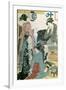 Women of the Gay Quarters, Left Hand Panel of a Diptych-Torii Kiyonaga-Framed Giclee Print