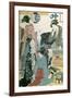 Women of the Gay Quarters, Left Hand Panel of a Diptych-Torii Kiyonaga-Framed Giclee Print