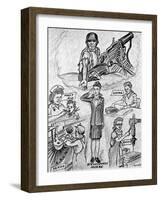 Women of the Railroad-J.h. Lynch-Framed Giclee Print