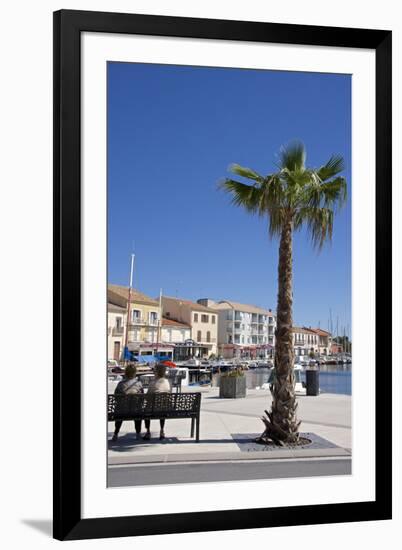 Women on a Bench Near a Palm Tree-Guy Thouvenin-Framed Photographic Print