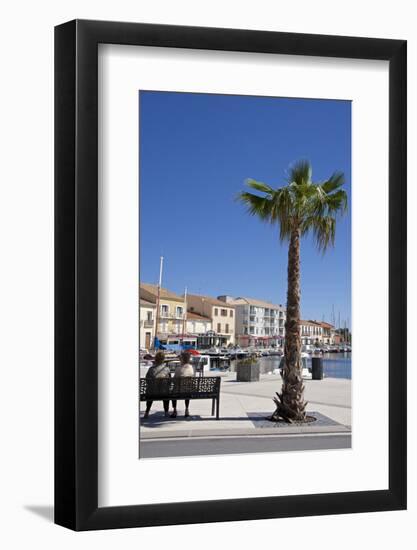 Women on a Bench Near a Palm Tree-Guy Thouvenin-Framed Photographic Print