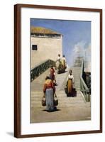 Women on a Bridge in Venice, 1869-Vincenzo Cabianca-Framed Giclee Print