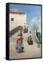 Women on a Bridge in Venice-Vincenzo Cabianca-Framed Stretched Canvas