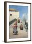 Women on a Bridge in Venice-Vincenzo Cabianca-Framed Art Print