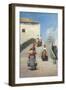 Women on a Bridge in Venice-Vincenzo Cabianca-Framed Art Print