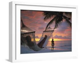 Women on Beach, Ari Atoll, White Sands Island-Angelo Cavalli-Framed Photographic Print