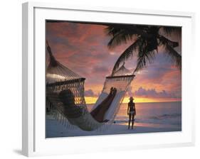 Women on Beach, Ari Atoll, White Sands Island-Angelo Cavalli-Framed Photographic Print