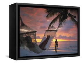 Women on Beach, Ari Atoll, White Sands Island-Angelo Cavalli-Framed Stretched Canvas